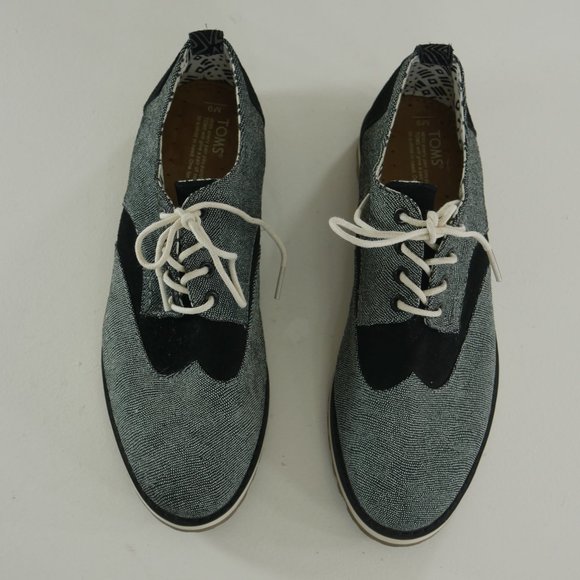 Toms Mens Brogue Wingtip Lace Up Oxford Shoes main image 6